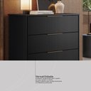 Ver imagem 7 de Cômoda para Quarto com 4 Gavetas Alia com Pés Alia Preto/Prime Tx/Amêndola