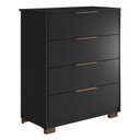 Ver mais imagens de Cômoda para Quarto com 4 Gavetas Alia com Pés Alia Preto/Prime Tx/Amêndola