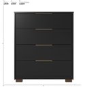 Ver imagem 2 de Cômoda para Quarto com 4 Gavetas Alia com Pés Alia Preto/Prime Tx/Amêndola