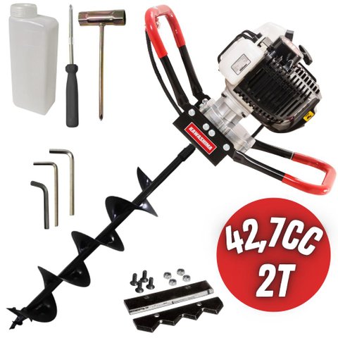 Perfurador de Solo Kawashima ED43 EBS á Gasolina e de Fácil Manuseio Com Broca Vídia 80x15cm