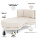 Ver imagem 3 de Sofá Chaise Longue Sala de Estar Living Lucca Esquerdo D02 Linho Cru D-461 - Lyam Decor