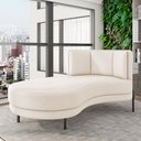 Ver imagem 2 de Sofá Chaise Longue Sala de Estar Living Lucca Esquerdo D02 Linho Cru D-461 - Lyam Decor
