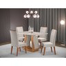 Mesa de Jantar Retangular Salin com 4 Cadeiras Madeira Maciça Vegas - 1