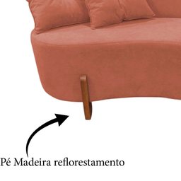 Namoradeira Sofá Feijão Luna Orgânica Veludo Terracota - 6