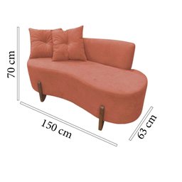 Namoradeira Sofá Feijão Luna Orgânica Veludo Terracota - 7