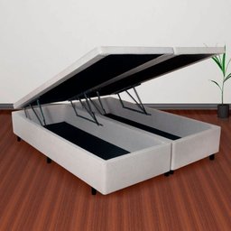 Base Box Baú King 193x203x42cm em Courino com Pistão a Gás - 2