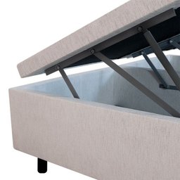 Base Box Baú King 193x203x42cm em Courino com Pistão a Gás - 4