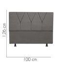 Ver imagem 3 de Cabeceira Estofada Cama Box Solteiro Jade 100cm Courino:cinza Escuro