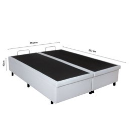 Base Box Baú King 193x203x42cm em Courino com Pistão a Gás - 3