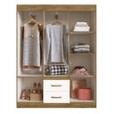 Ver imagem 3 de Guarda-Roupa 30206 6 Portas 2 Gavetas 2 Prateleiras Rivera Bege/Off White/Nogueira