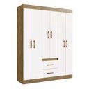 Ver imagem 1 de Guarda-Roupa 30206 6 Portas 2 Gavetas 2 Prateleiras Rivera Bege/Off White/Nogueira