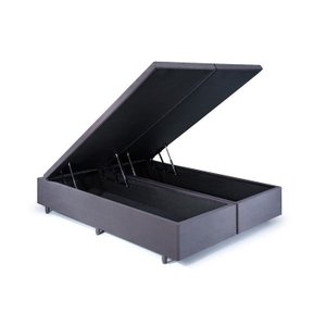 Base Box Baú King 193x203x42cm em Suede com Pistão a Gás