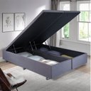 Ver imagem 2 de Base Box Baú King 193x203x42cm em Suede com Pistão a Gás