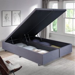 Base Box Baú King 193x203x42cm em Suede com Pistão a Gás - 2