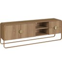 Ver imagem 2 de Rack para Sala de Estar TV 65 pol Industrial Orgânico Alek A03 Hanover Dourado - Lyam Decor