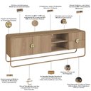 Ver imagem 5 de Rack para Sala de Estar TV 65 pol Industrial Orgânico Alek A03 Hanover Dourado - Lyam Decor