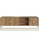 Ver imagem 7 de Rack para Sala de Estar TV 65 pol Industrial Orgânico Alek A03 Hanover Dourado - Lyam Decor