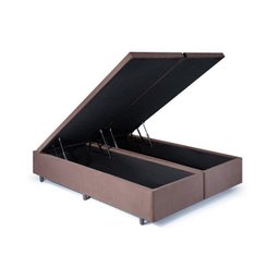 Base Box Baú King 193x203x42cm em Suede com Pistão a Gás - 1