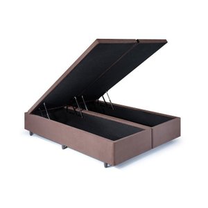 Base Box Baú King 193x203x42cm em Suede com Pistão a Gás
