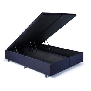 Base Box Baú King 193x203x42cm em Suede com Pistão a Gás