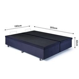 Base Box Baú King 193x203x42cm em Suede com Pistão a Gás - 4