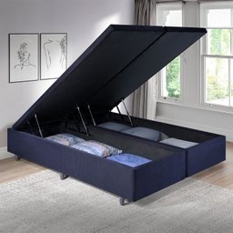 Base Box Baú King 193x203x42cm em Suede com Pistão a Gás - 2