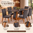 Ver imagem 5 de Mesa de Jantar Retangular Vitalic com 6 Cadeiras Madeira Maciça Vegas Yescasa Mel/Cinza Brilho/Graf