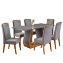 Ver imagem 2 de Mesa de Jantar Retangular Vitalic com 6 Cadeiras Madeira Maciça Vegas Yescasa Mel/Cinza Brilho/Graf