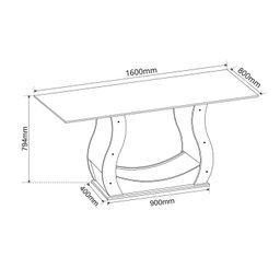 Mesa de Jantar Retangular Vitalic com 6 Cadeiras Madeira Maciça Vegas  - 4