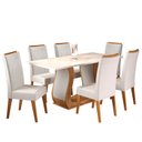 Ver imagem 2 de Mesa de Jantar Retangular Vitalic com 6 Cadeiras Madeira Maciça Vegas Yescasa Mel/Blonde/Marfim