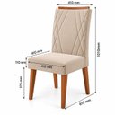 Ver imagem 3 de Mesa de Jantar Retangular Vitalic com 6 Cadeiras Madeira Maciça Vegas Yescasa Mel/Blonde/Marfim