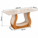 Ver imagem 2 de Mesa de Jantar Retangular Vitalic com 6 Cadeiras Madeira Maciça Vegas Yescasa Mel/Blonde/Marfim