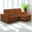 Ver imagem 1 de Sofa Retratil Reclinavel 2 Lugares 240cm Veludo Andreia Laranja Terracota