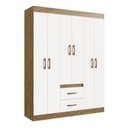 Ver imagem 1 de Guarda-Roupa 6 Portas 2 Gavetas 4 Prateleiras Sidney Bege/Off White/Nogueira