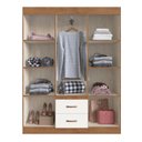 Ver imagem 3 de Guarda-Roupa 6 Portas 2 Gavetas 4 Prateleiras Sidney Bege/Off White/Nogueira