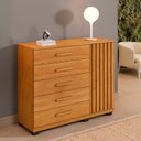 Ver imagem 1 de Cômoda 5 Gavetas 1 Porta 122cm Paris Marrom/Cinamomo
