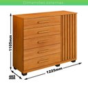 Ver imagem 3 de Cômoda 5 Gavetas 1 Porta 122cm Paris