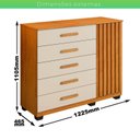 Ver imagem 3 de Cômoda 5 Gavetas 1 Porta 122cm Paris