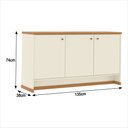 Ver imagem 3 de Conjunto Escritório Office 4 Peças Mesa Gaveteiro Armário Buffet Berlin - Vianossa - Off White e