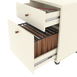 Conjunto Escritório Office 4 Peças Mesa Gaveteiro Armário Buffet Berlin - Vianossa - Off White e - 9