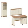 Conjunto Escritório Office 4 Peças Mesa Gaveteiro Armário Buffet Berlin - Vianossa - Off White e - 7