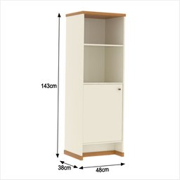Conjunto Escritório Office 4 Peças Mesa Gaveteiro Armário Buffet Berlin - Vianossa - Off White e - 5