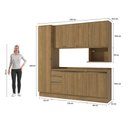Ver imagem 5 de Armário de Cozinha Compacta Nicho Micro-ondas 100% Mdf 230cm Nogueira Celeste Kappesberg