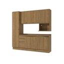 Ver imagem 2 de Armário de Cozinha Compacta Nicho Micro-ondas 100% Mdf 230cm Nogueira Celeste Kappesberg