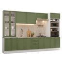 Ver imagem 2 de Armário de Cozinha Completa 340 cm Branco/Verde Vik Madesa 01