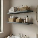 Ver mais imagens de Kit 2 Prateleiras 80cm X 20cm Mdp Suporte Invisível Preto