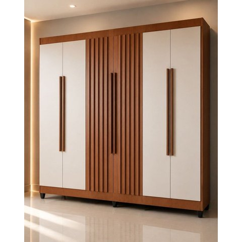 Guarda-Roupa Casal 6 Portas 2 Gavetas Apolo Freijo Off White