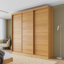 Ver imagem 1 de Guarda-Roupa Casal 3 Portas de Correr Ripadas Samambaia CabeCasa MadeiraOriginals Carvalho