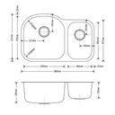 Ver imagem 4 de Cuba de Cozinha Aço Inox 1mm Escovado C203 80x52,1x22,9cm