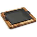 Ver imagem 1 de Chapa Quadrada 24cm Petisco com Suporte Madeira Panela Mineira